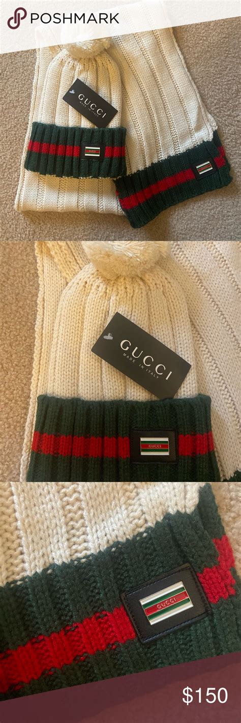 gucci wool hat and scarf set